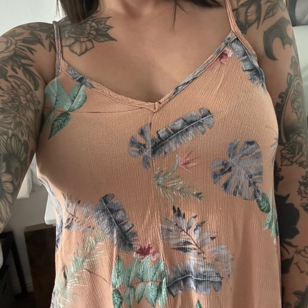 Floral Print Spaghetti Strap maxi flowy dress